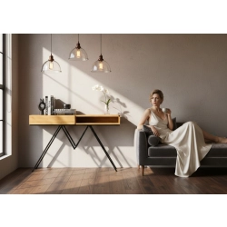 KONSOLA Z SZUFLADĄ DREWNO LITE DĄB OLCHA SKD-290